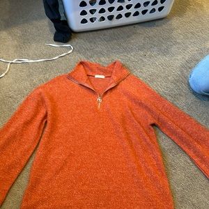 Orange cotton blue quarter zip
